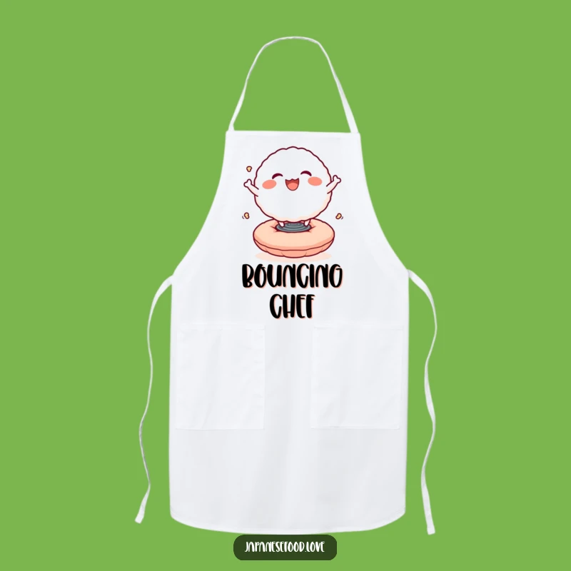 Funny Rice Ball Bounce Apron: Joyful Character Kitchen Gift