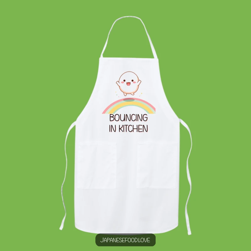 Funny Dancing Mochi Apron: Cook with Rainbow Energy and Hilarious Flair