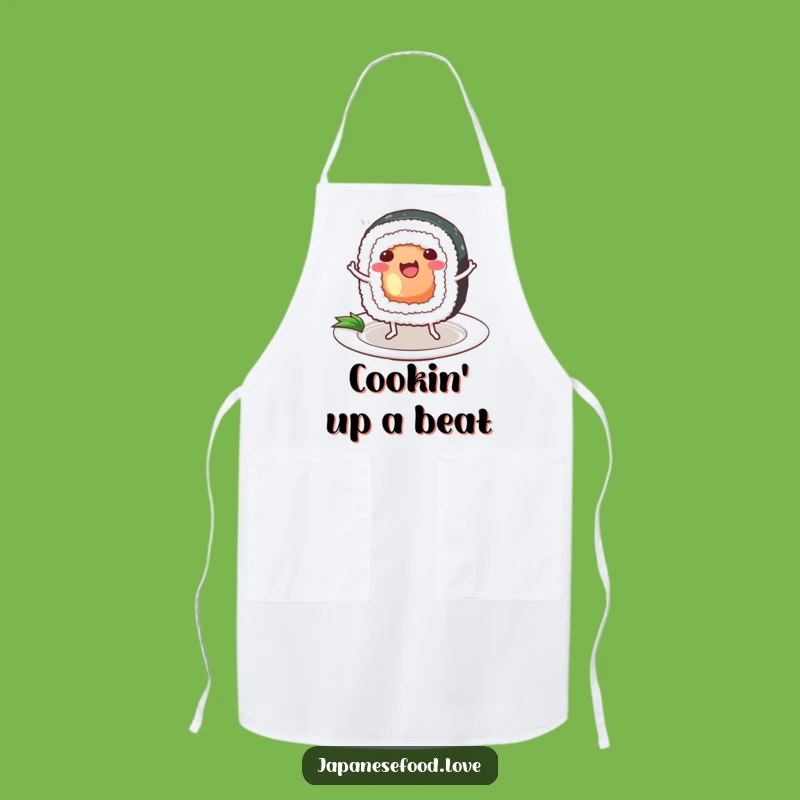 Funny Dancing Sushi Roll Apron: Happy Foodie Cooking Wear, Humorous Gift