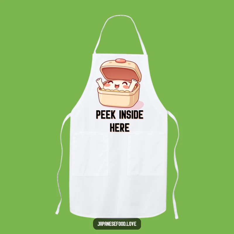 Funny Bento Box Apron: Enthusiastic Chef Character for Hilarious Kitchen Adventures