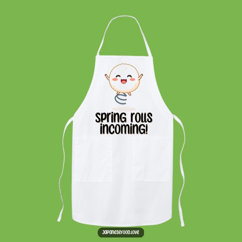 Funny Rice Ball Spring Bounce Apron, Cheerful Chef Character, Practical Funny Gift for Cooks