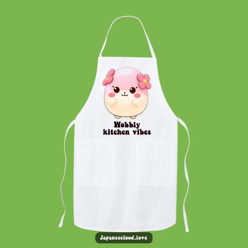 Funny Wobbly Sakura Mochi Apron, Cook with Delightful Wobbles