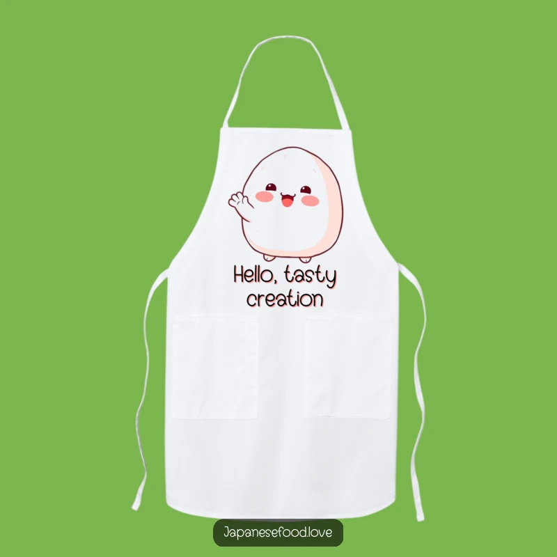 Funny Onigiri Wave Apron: Cook Up Smiles with Japanese Charm!