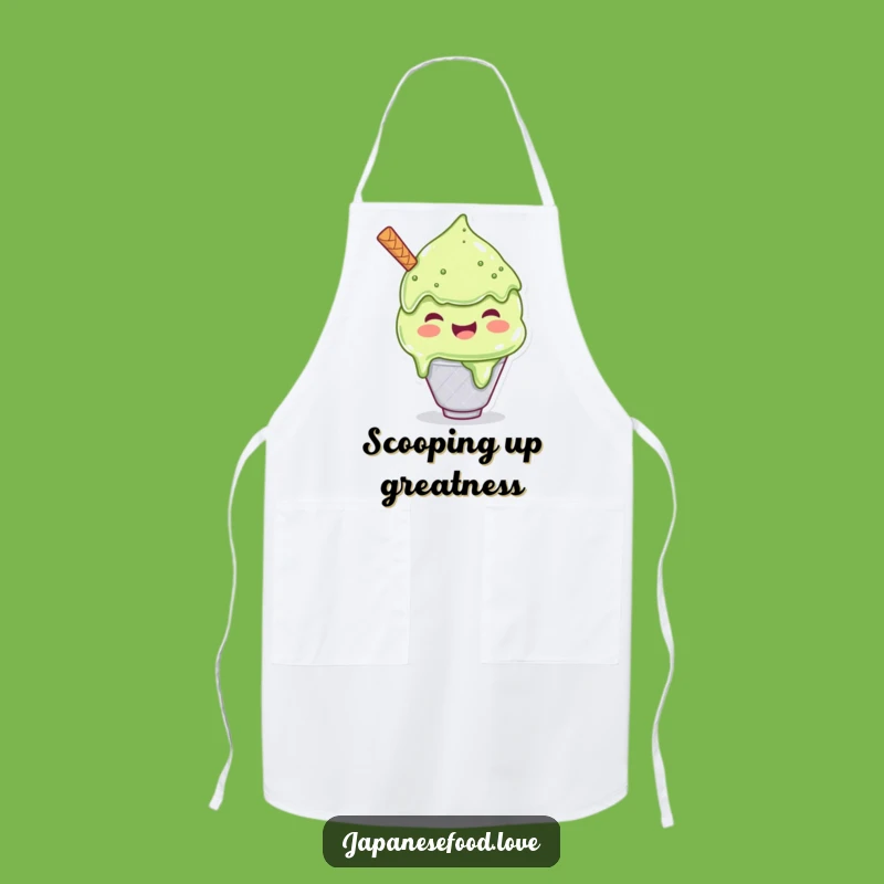 Funny Matcha Ice Cream Apron, Scoop Your Desserts with Joy