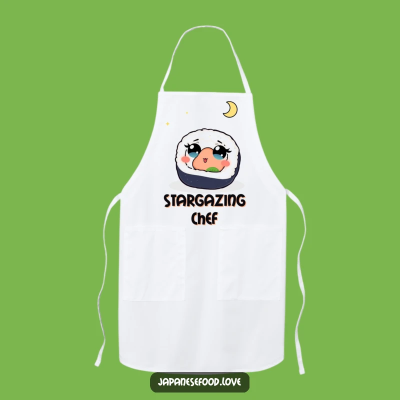 Funny Sushi Moon Apron: Cook with Cosmic Charm