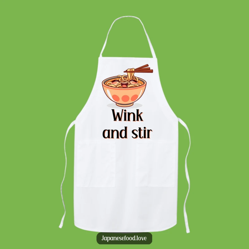 Funny Ramen Bowl Wink Apron: Cook Up a Storm with a Smile