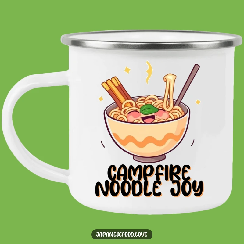 Funny Ramen Camping Mug: Bouncing Noodles of Glee, Cozy Campfire Gift