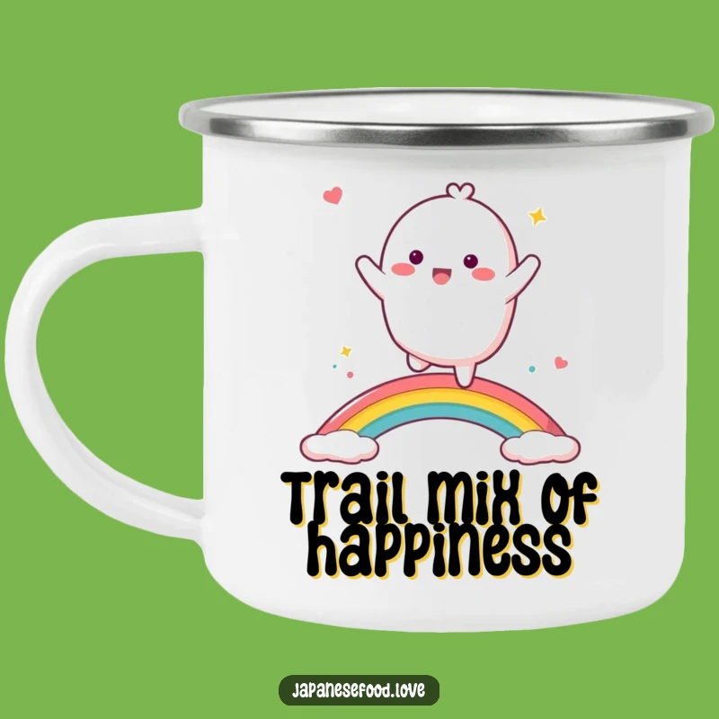 Funny Dancing Mochi Camping Mug - Outdoor Rainbow Character Cup