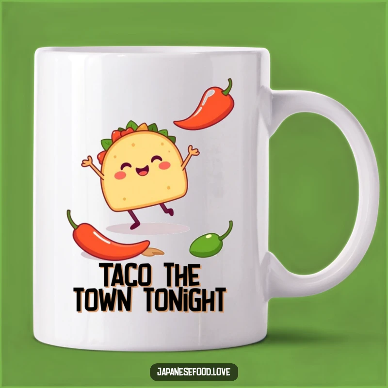 Funny Happy Taco Jig Mug - Hilarious Mexican Food Gift