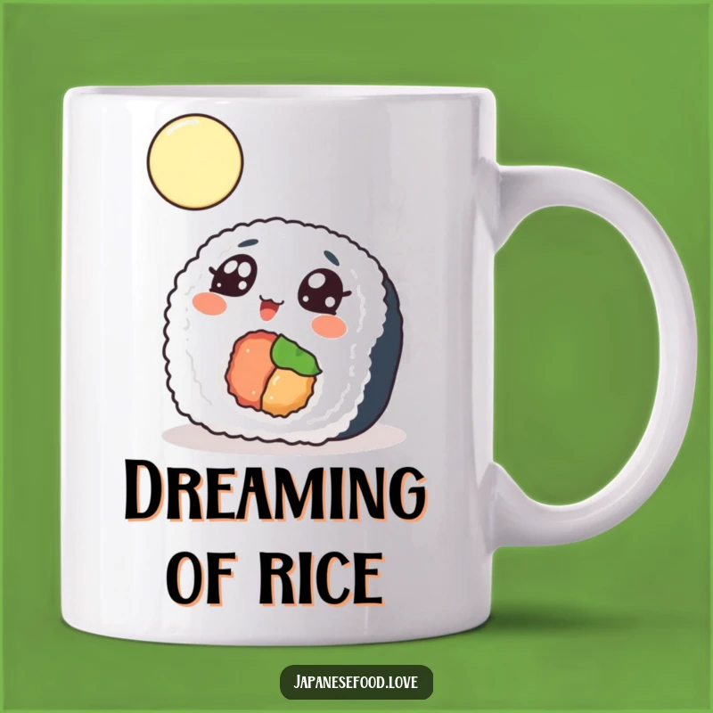 Funny Sushi Moon Mug, Whimsical Foodie Gift, Perfect Present