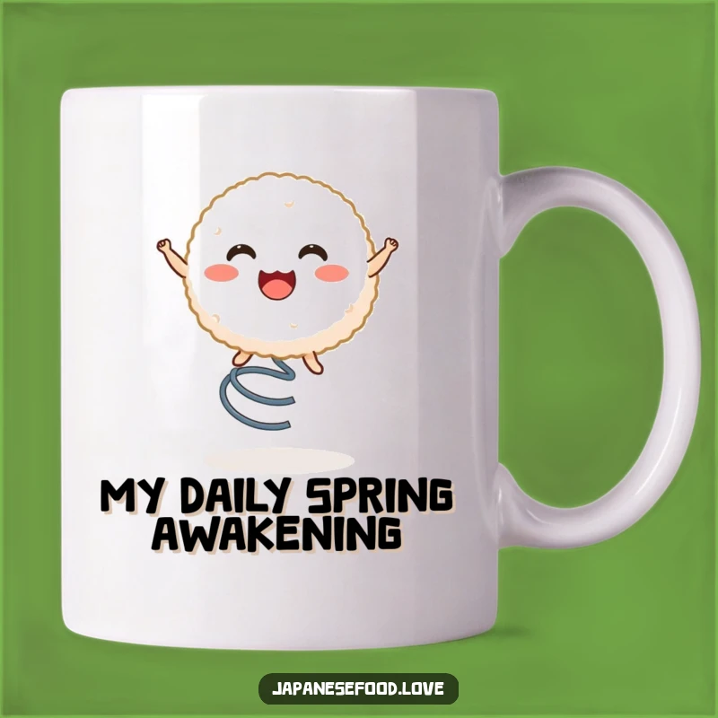 Funny Rice Ball Spring Bounce Mug, Cheerful Character, Perfect Funny Gift for Joyful Mornings