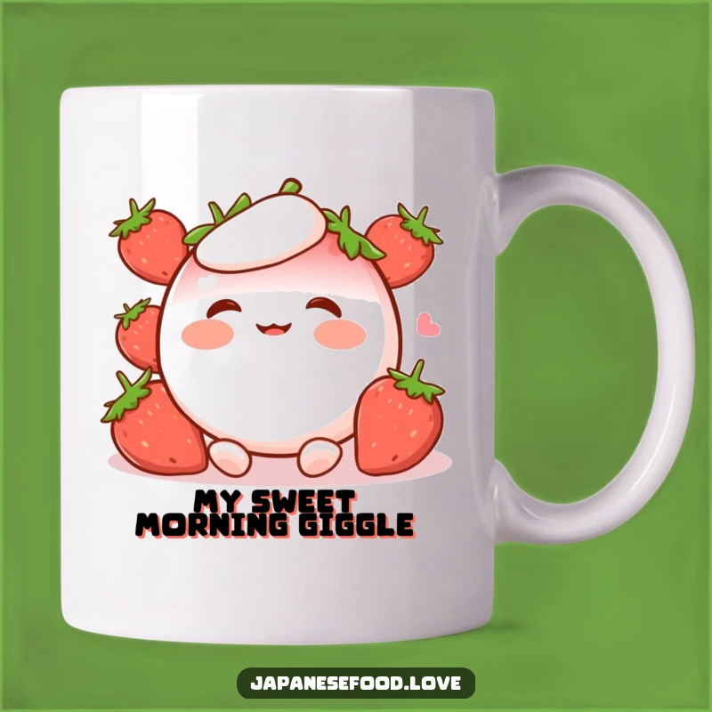 Funny Strawberry Mochi Mug: Adorable Giggling Character, Perfect Sweet Gift