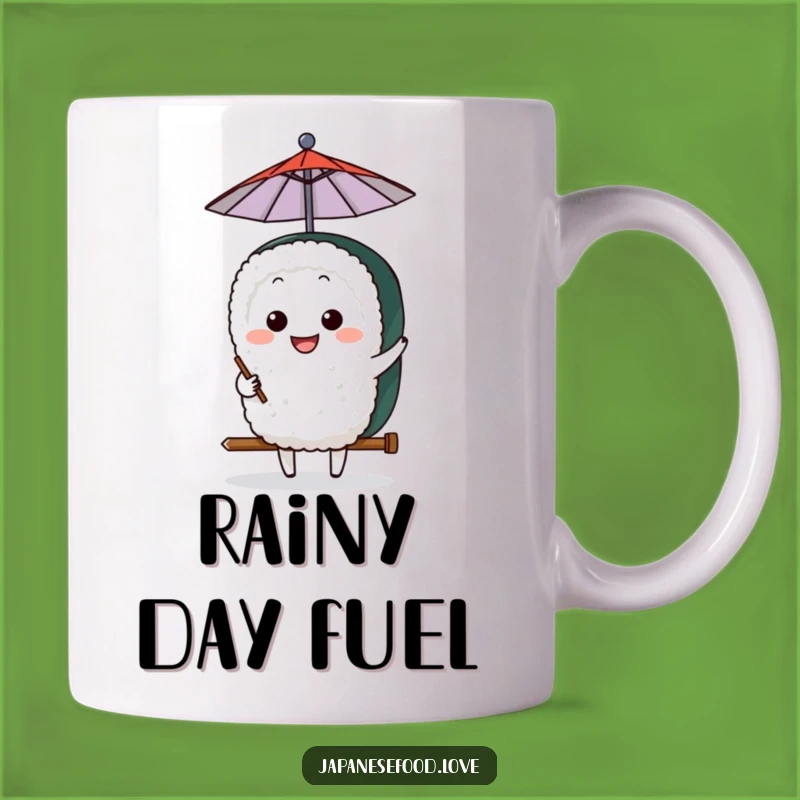 Funny Sushi Umbrella Mug: Grinning Character, Playful Vibes, Perfect Funny Gift