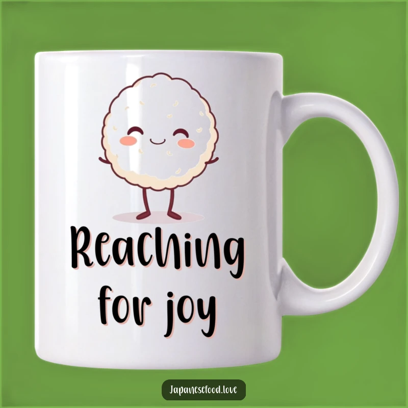 Funny Rice Ball Joy Mug: Beaming Character Gift for a Happy Morning