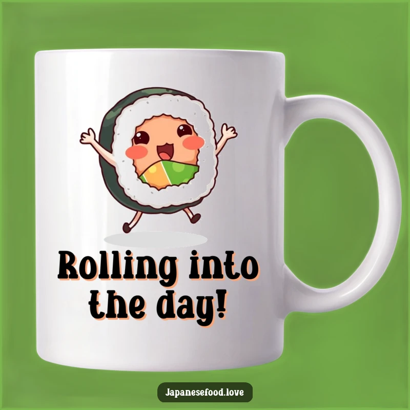 Funny Dancing Sushi Roll Mug - Hilarious Foodie Humor Gift