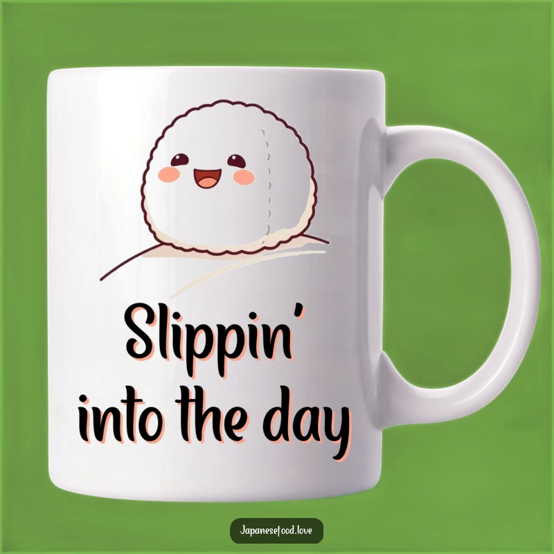 Funny Grinning Onigiri Rice Ball Mug - Hilarious Foodie Gift