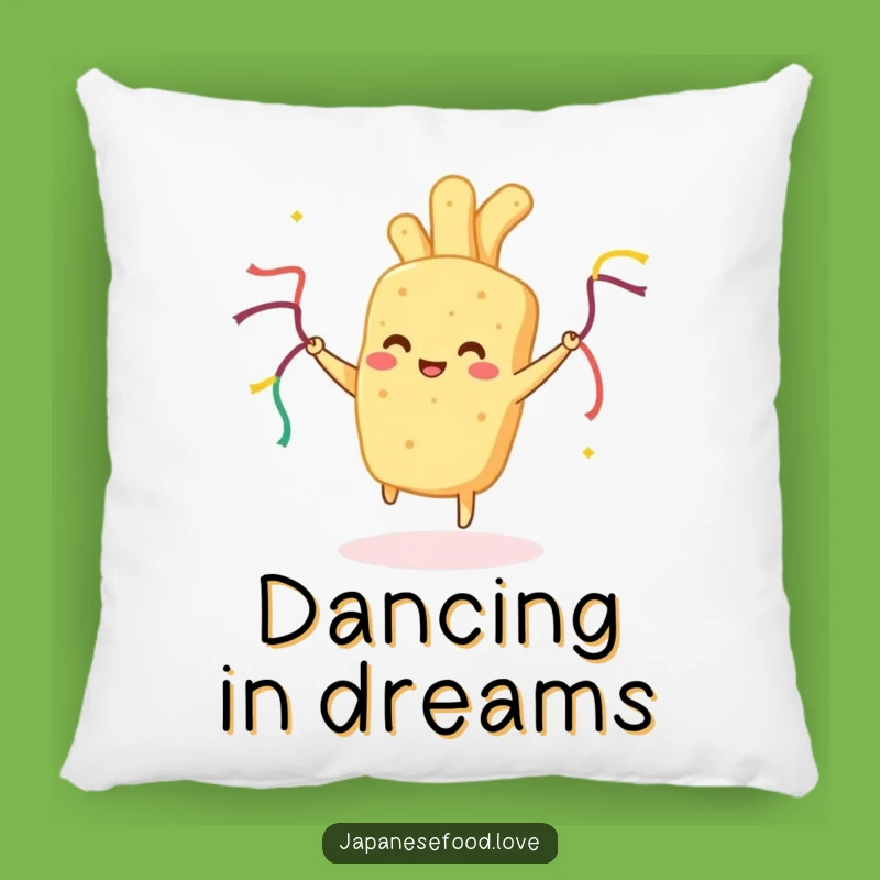 Funny Tempura Pillow: Soft Dancing Food, Cozy Humorous Accent