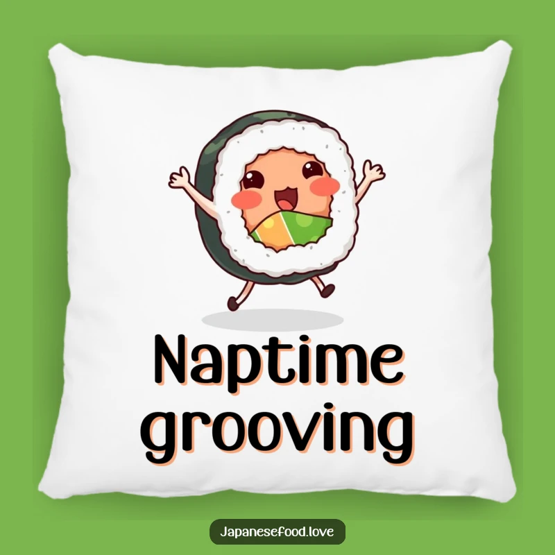 Funny Dancing Sushi Roll Pillow - Cozy Foodie Humor Accent