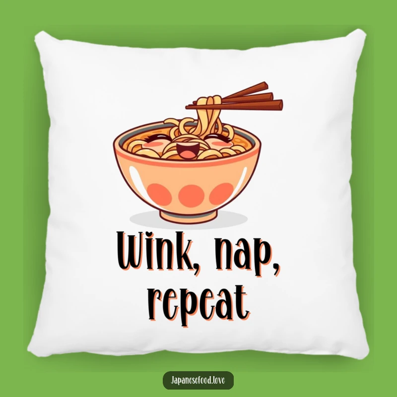 Funny Ramen Bowl Wink Pillow: Comfy Cushion with a Savory Secret