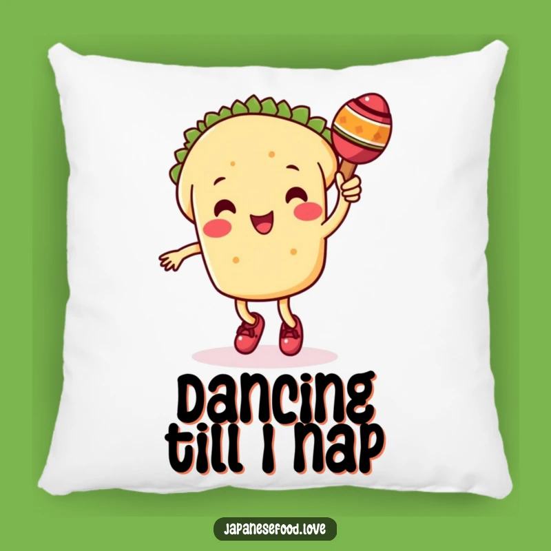 Funny Taco Pillow: Dancing Character with Maraca, Comfy Fiesta Gift