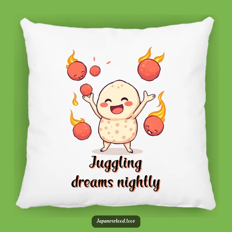 Cozy Funny Jovial Takoyaki Pillow, Cuddle Up with Fiery Fun