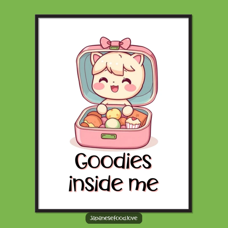 Funny Bento Box Digital Art: Joyful Character, Tiny Treats, Perfect Funny Gift
