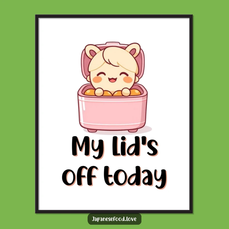 Funny Bento Box Surprise Digital Art Print - Instant Lunch Decor