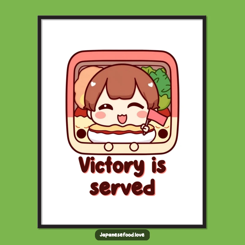 Funny Bento Digital Art - Printable Winking Flag Character Print