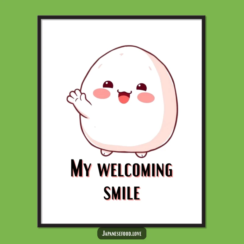 Funny Onigiri Wave Digital Art: Instant Japanese Charm for Your Space