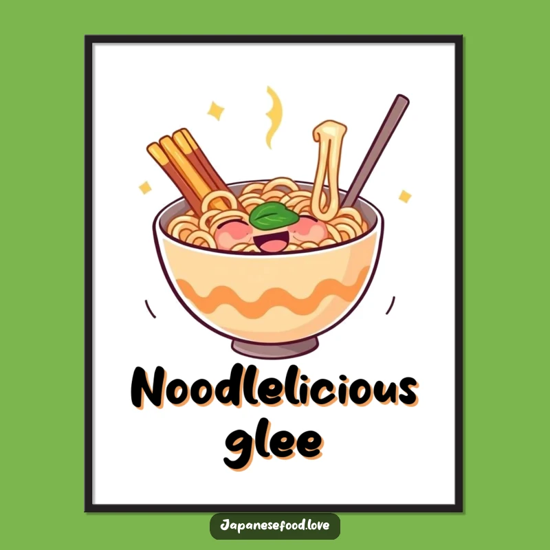 Funny Ramen Digital Art: Bouncing Noodles of Glee, Instant Comfort Gift