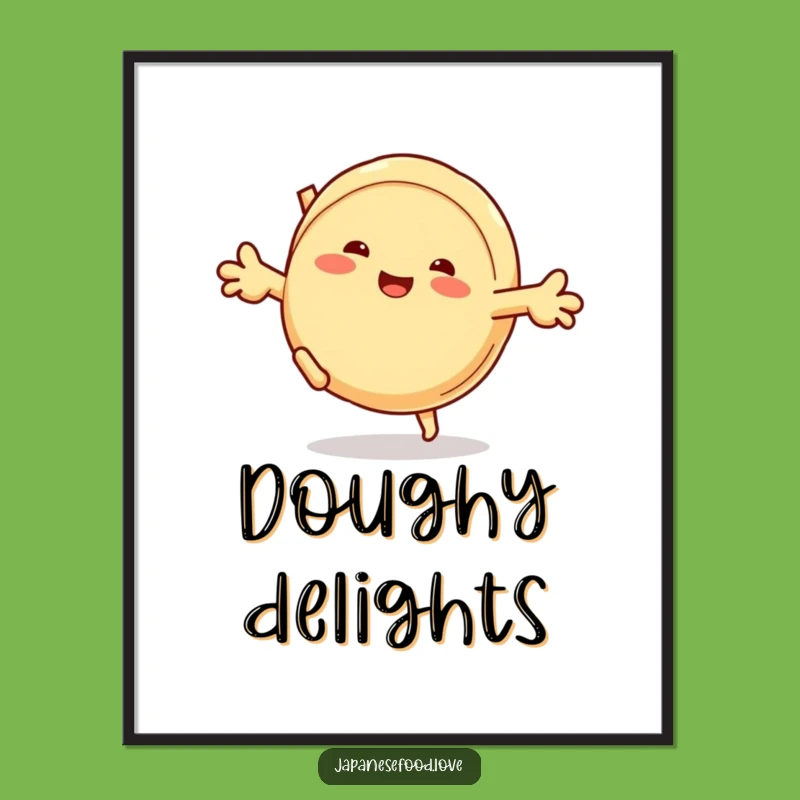 Funny Steamed Bun Cartwheel Digital Art: Hilarious Doughy Print for Walls