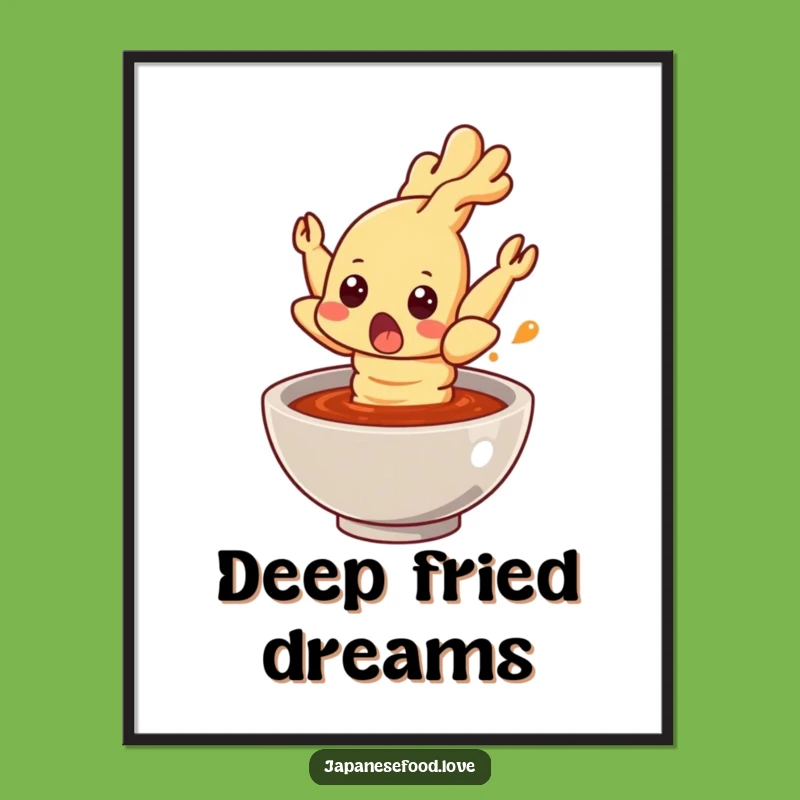 Funny Surprised Tempura Shrimp Digital Art - Instant Hilarious Foodie Download