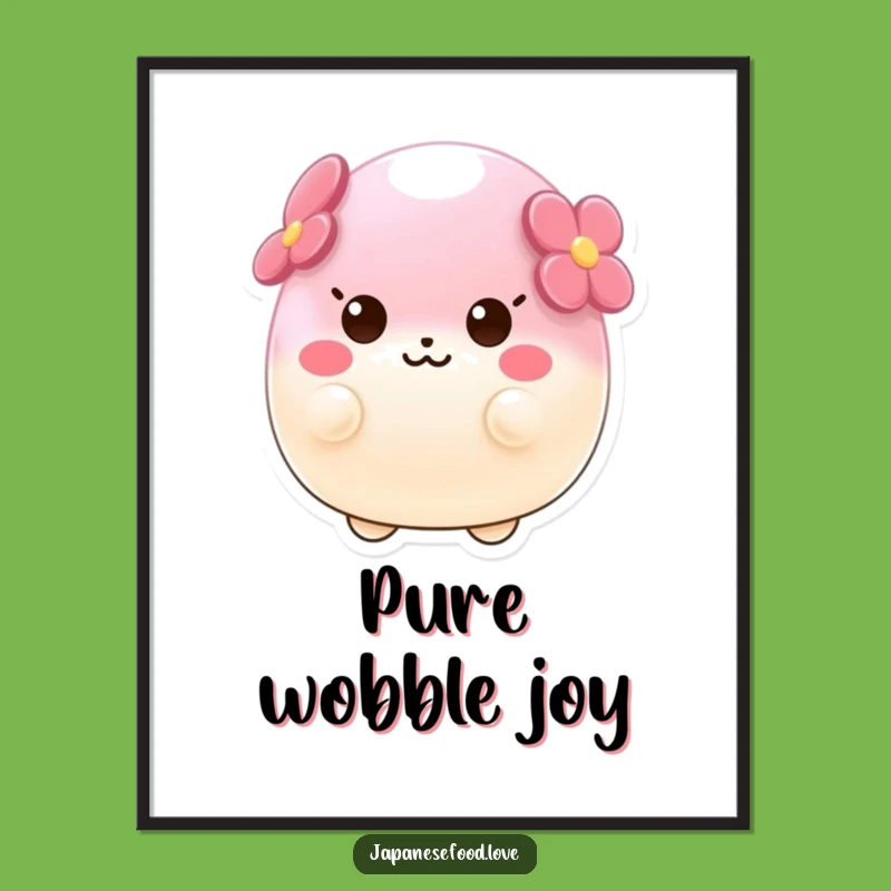 Funny Wobbly Sakura Mochi Digital Print, Delightful Wobble Art for Instant Decor