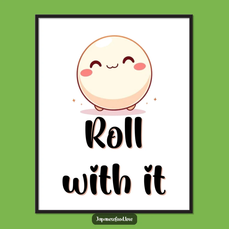 Funny Giddy Mochi Ball Digital Art, Rolling Character Download, Instant Funny Gift for Walls
