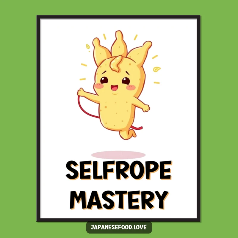 Funny Tempura Jump Rope Digital Art, Active Foodie Download, Instant Funny Gift for Walls