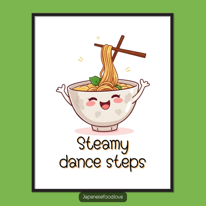 Funny Dancing Ramen Bowl Digital Art: Instant Noodle Cheer