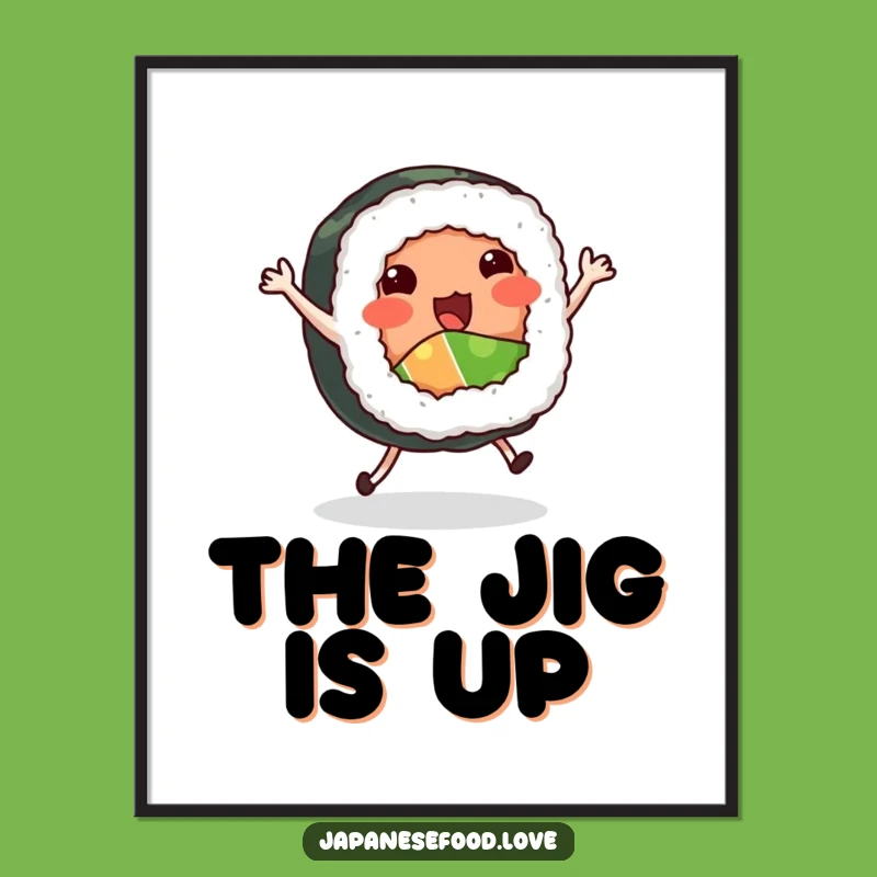 Funny Dancing Sushi Roll Digital Art - Instant Foodie Humor Download