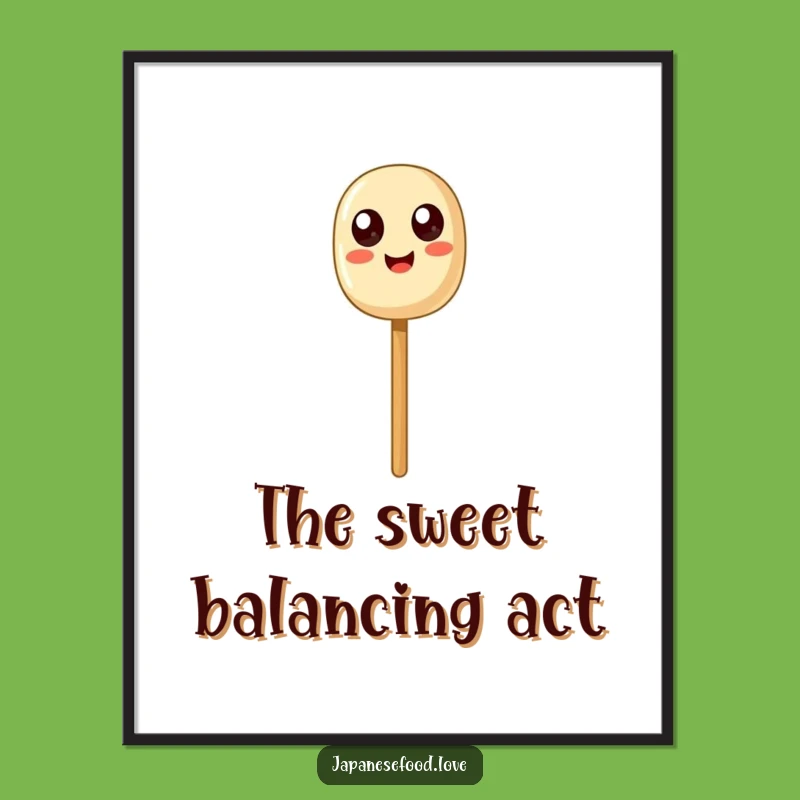 Funny Dango Balance Digital Art: Exaggerated Eyes Bring Whimsy Home