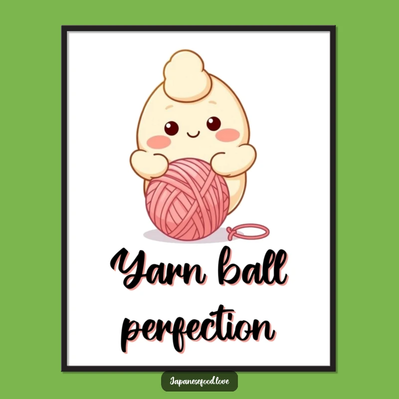 Funny Dumpling Yarn Ball Digital Art Print: Instant Cuteness for Your Walls
