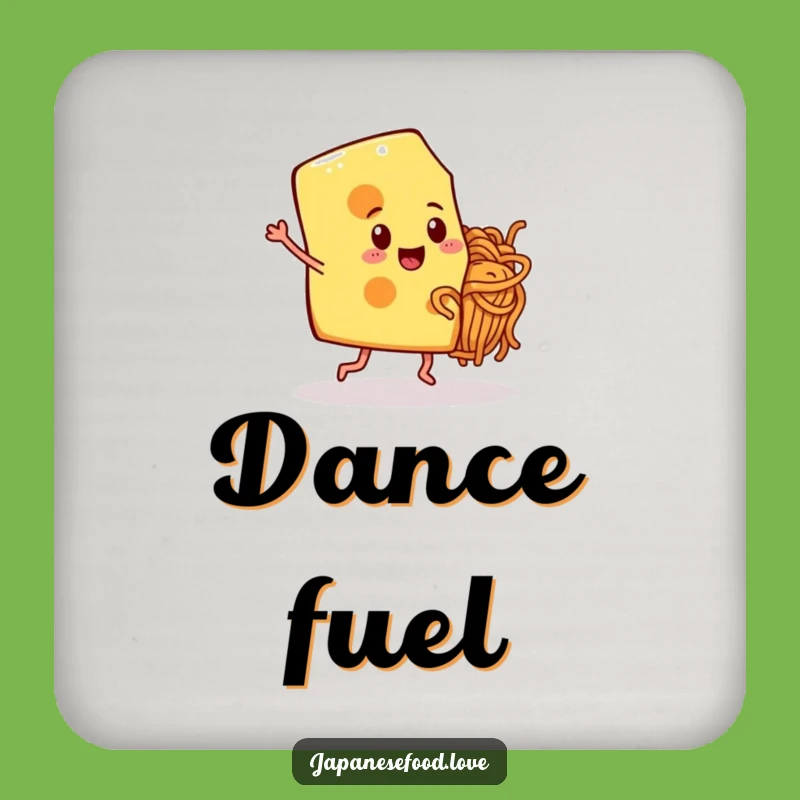 Funny Dancing Cheese & Noodle Coaster: Protect Surfaces with Playful Food Art