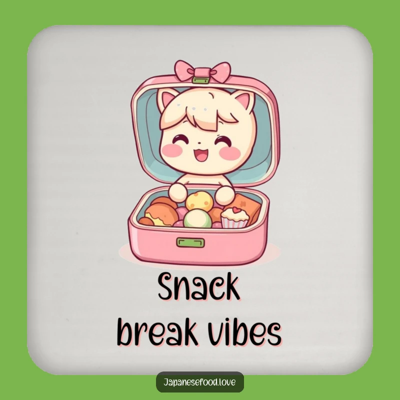 Funny Bento Box Coaster Set: Happy Character, Tiny Treats, Perfect Funny Gift