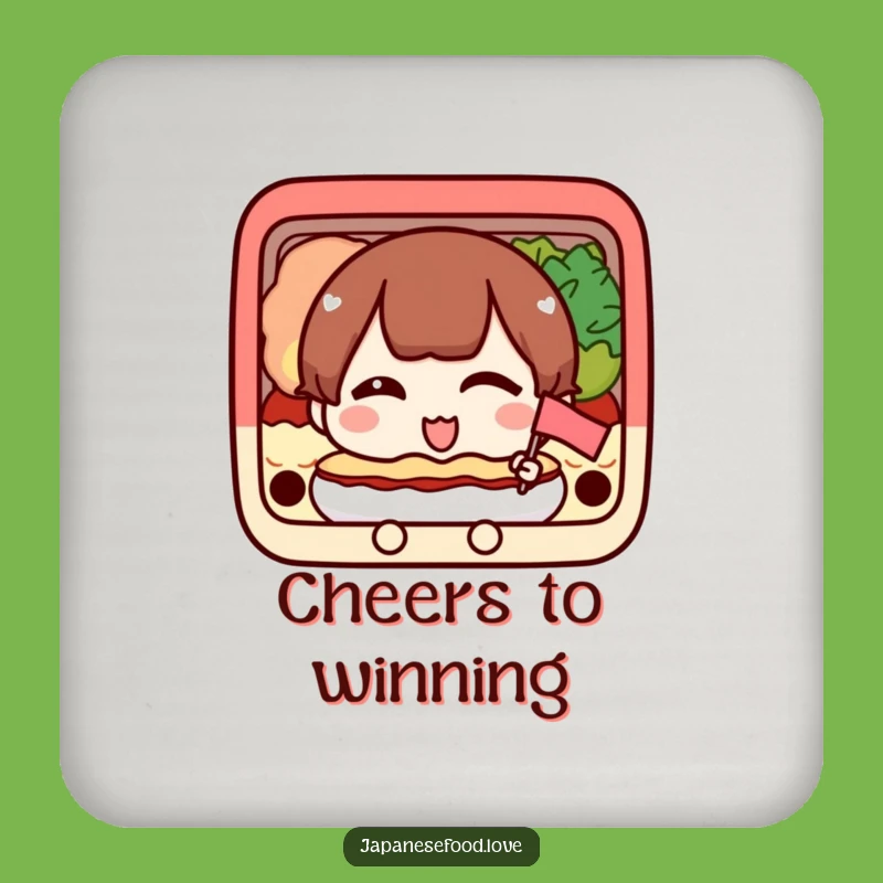 Funny Bento Drink Coaster - Winking Flag Protection for Tables