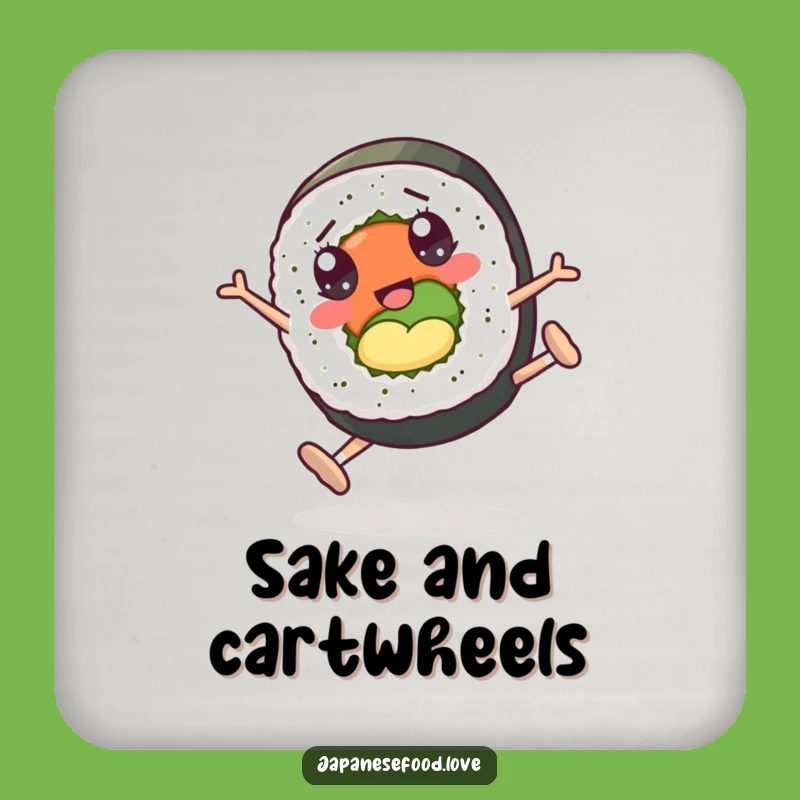 Funny Sushi Roll Cartwheel Drink Coaster: Protect Surfaces with Rolling Charm