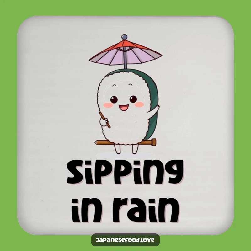 Funny Sushi Umbrella Coaster Set: Grinning Character, Table Charm, Perfect Funny Gift