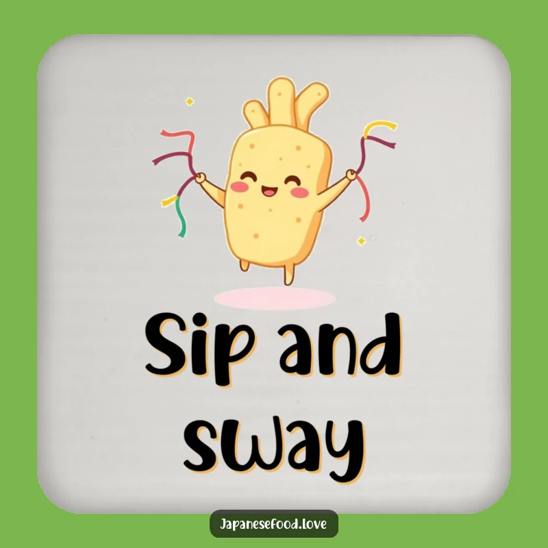 Funny Tempura Coaster: Protect Surfaces Dancing Food, Humorous Gift