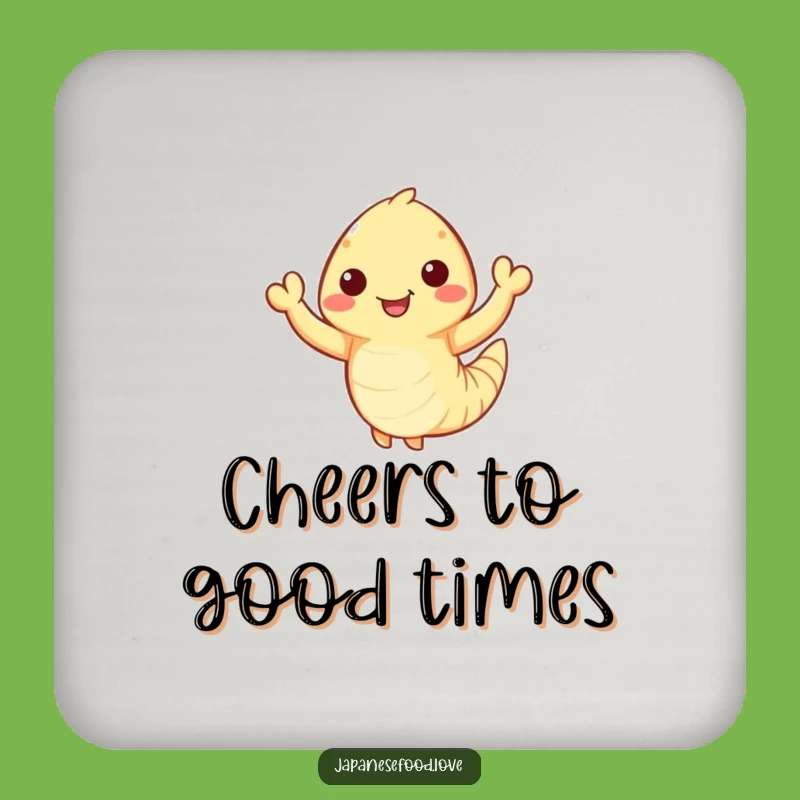 Funny Waving Tempura Shrimp Coasters - Drinkware Seafood Humor Gift