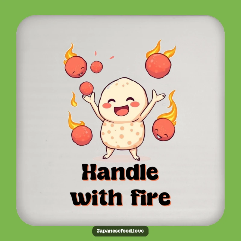 Funny Jovial Takoyaki Coaster Set, Protect Surfaces from Fiery Fun