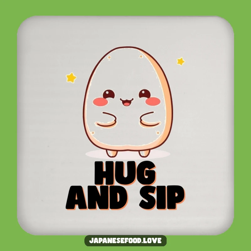 Funny Onigiri Hug Coaster: Add Warmth to Drinks