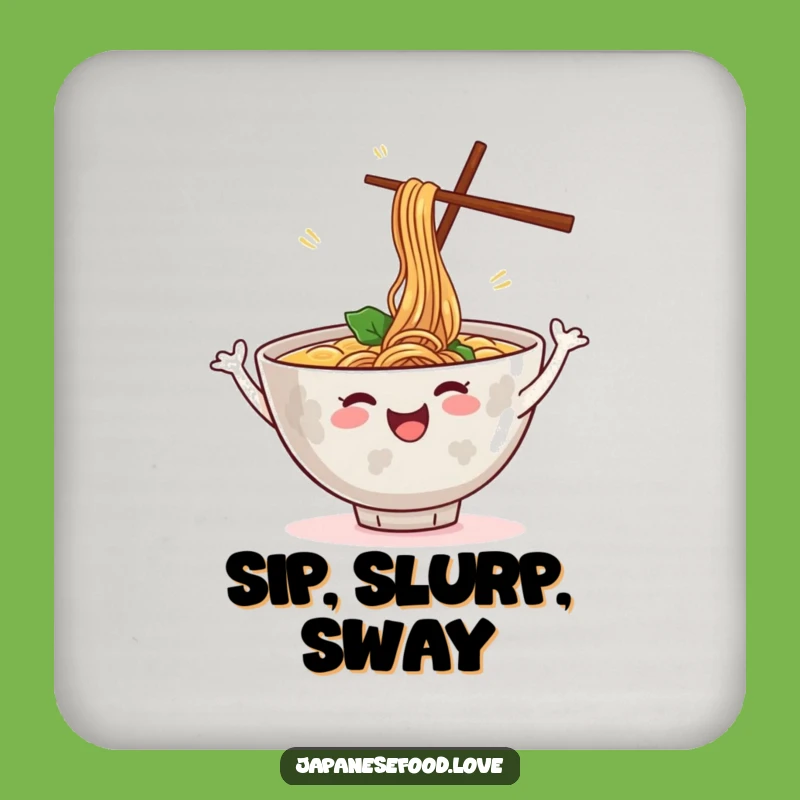 Funny Dancing Ramen Bowl Coaster: Protect Surfaces with a Smile