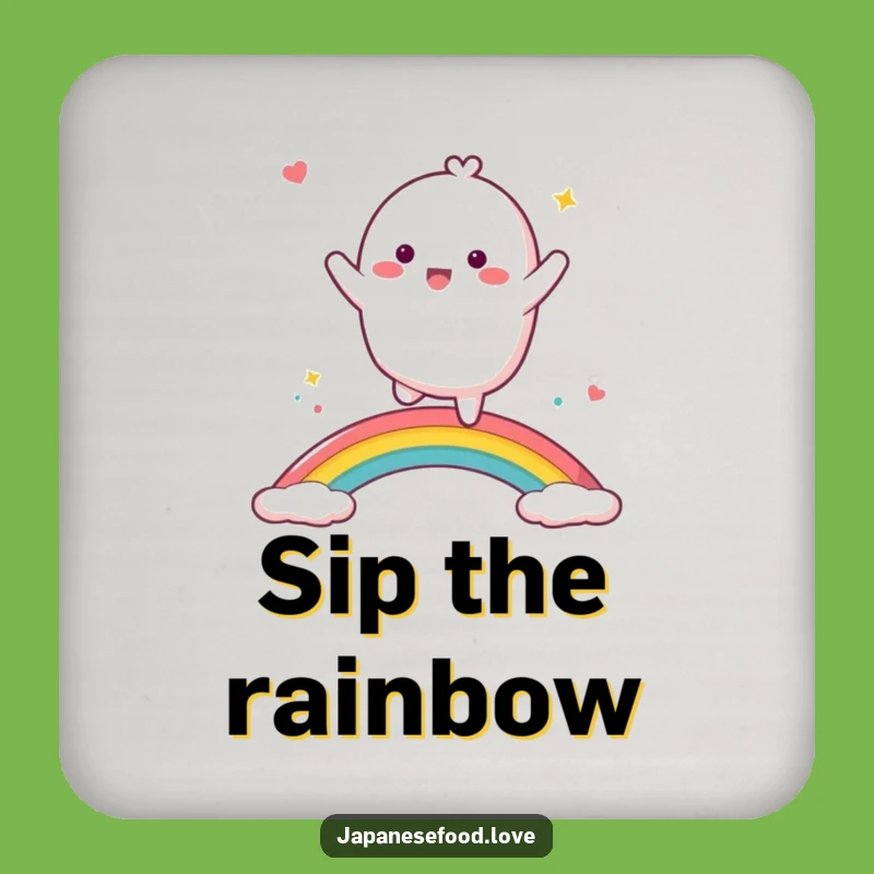 Funny Dancing Mochi Coaster - Rainbow Character Table Protector